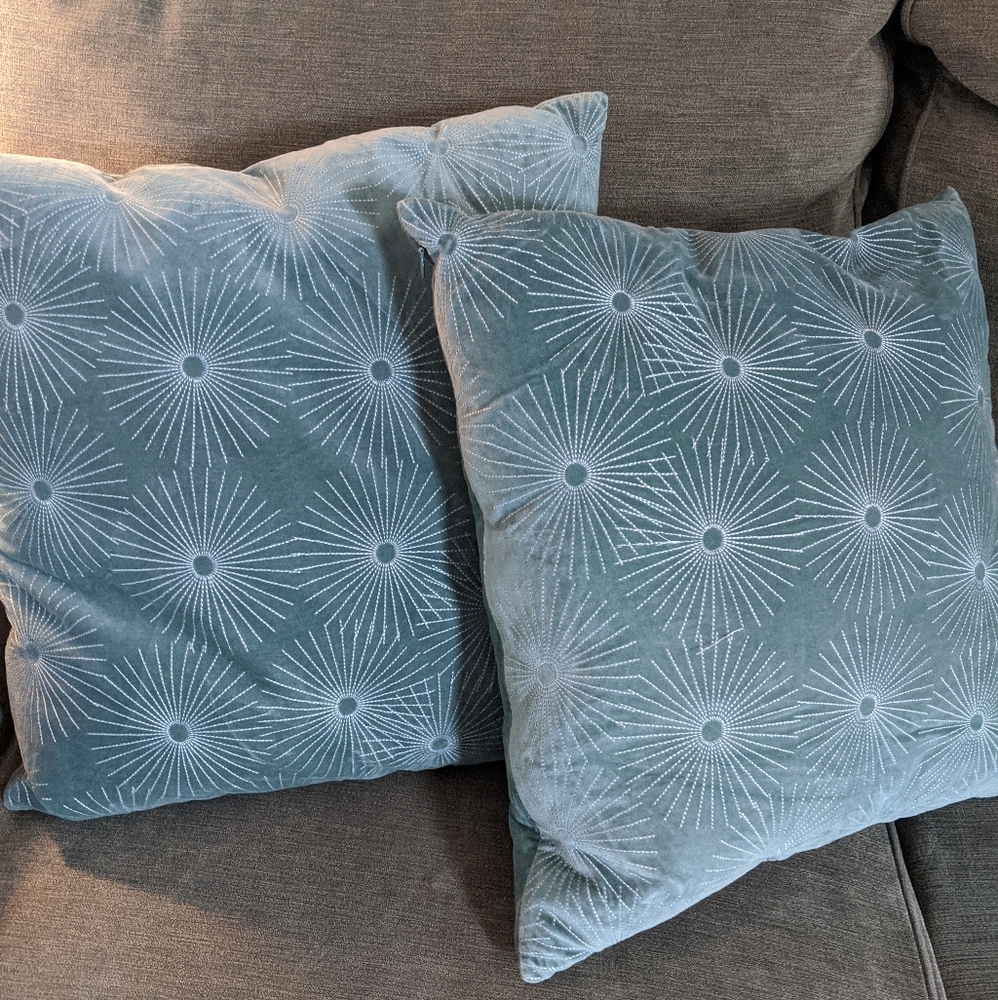 Starburst Embroidered Velvet Pillows set of 2